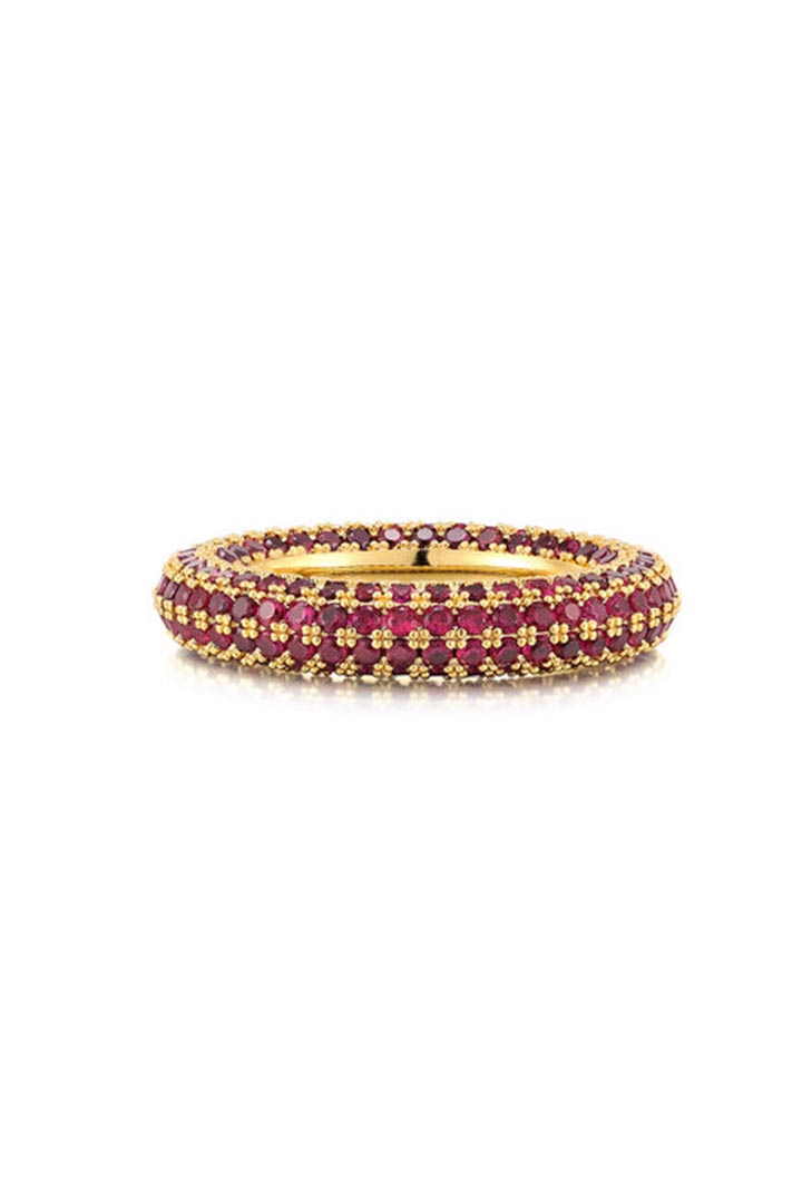 Luv AJ Pave Amalfi Ring Ruby Red