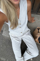By IC Celina White/Black Pin Stripe