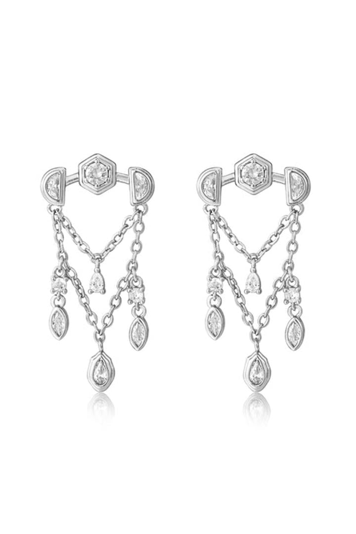 Luv AJ Stellar Bezel Shaker Studs Silver