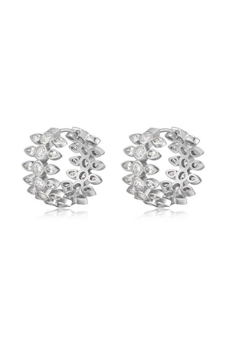 Luv AJ Florette Hoops Silver