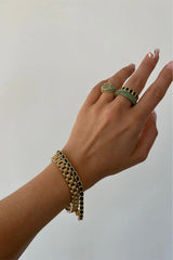 Luv AJ Pave Amalfi Ring Gold Emerald