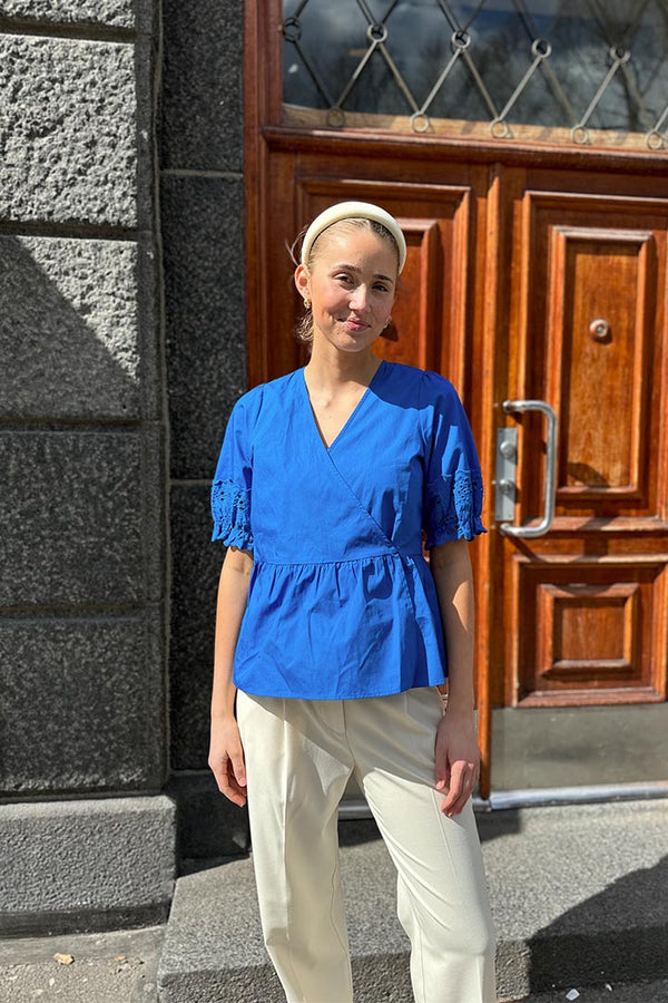 Soft Rebels SRRenee Wrap Blouse 144 Victoria Blue