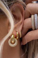 Luv AJ The Pave Interlock Hoops Gull