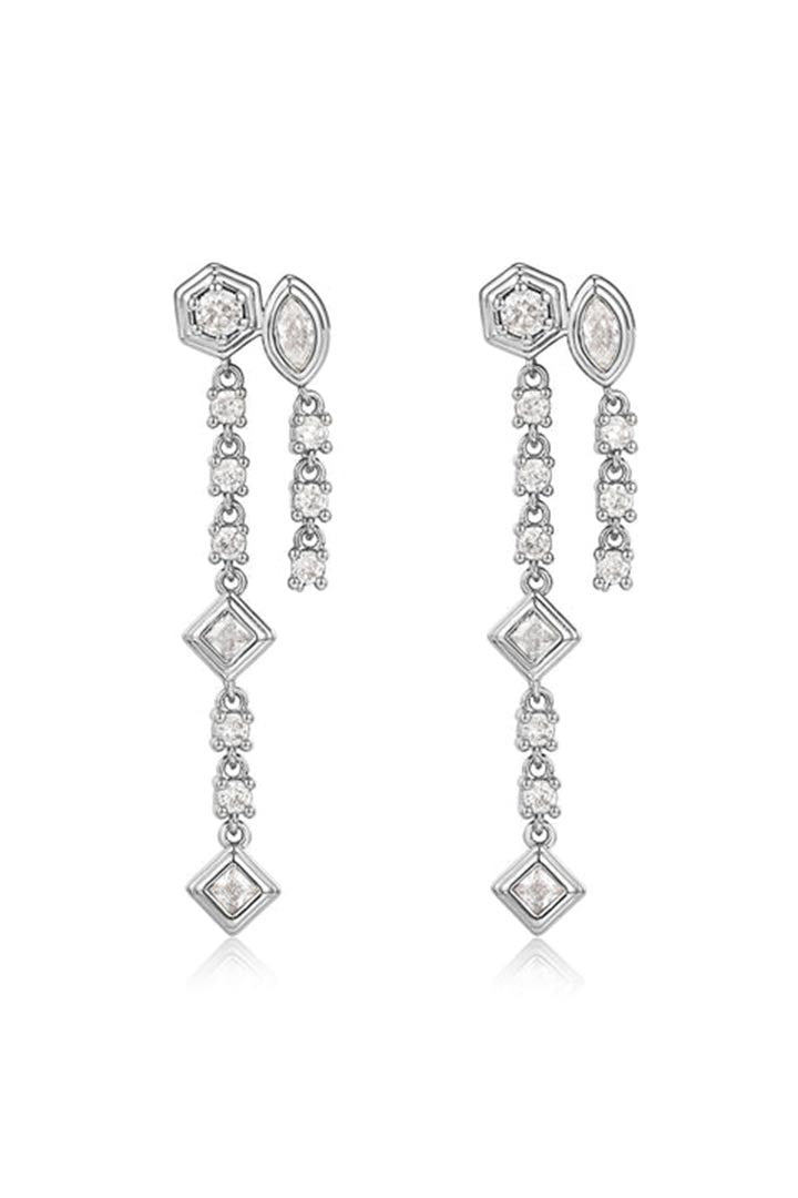 Luv AJ Stellar Bezel Double Studs Silver